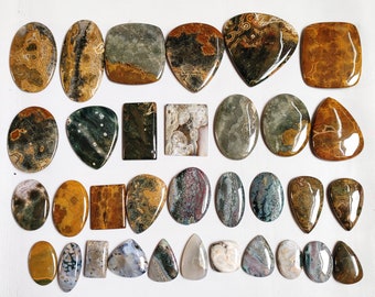 Natural Ocean jasper Cabochons,Ocean jasper Gemstone,Ocean jasper Loose Stone,Ocean jasper Semi Precious jewelry 49Cts.47X31MM
