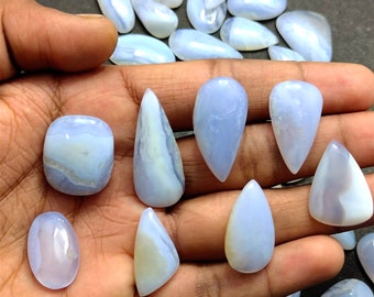 17Ct AAA Quality Blue Lace Agate Cabochon Gemstone Oval Shape Cabochon...25x16x5mm Approx