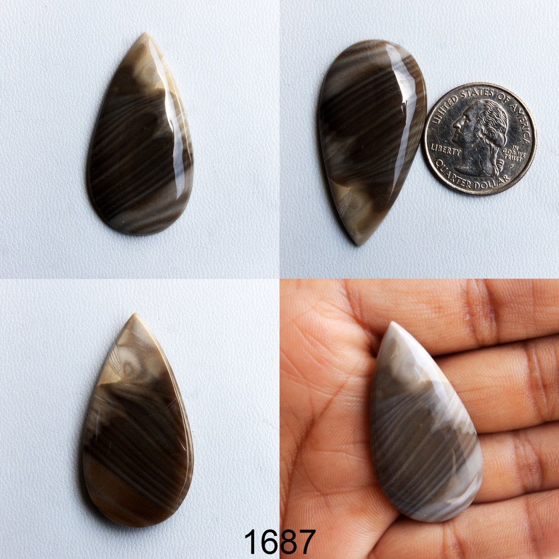 Natural Polish Flint Beads Polish Flint Healing Crystal Etsy