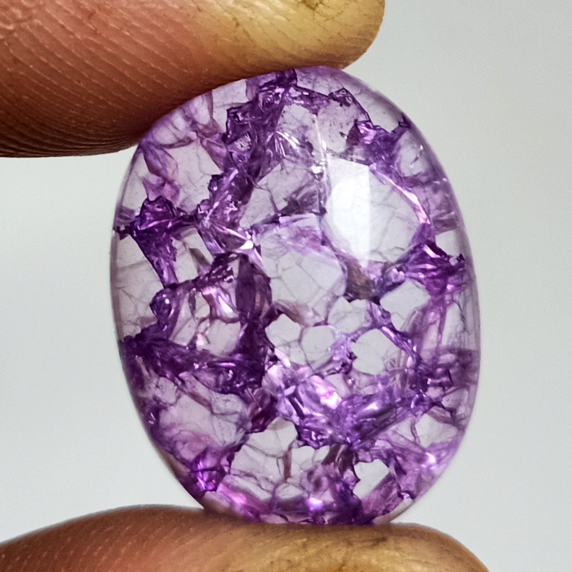 Natural Crack Crystal Cabochon Crack Crystal Stone 23x17mm Etsy