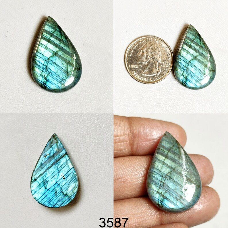 Labradorite Pendant Beads for Wirewrapping Jewelry Cabochons Labradorite Stone AAA Natural Labradorite Crystal Flashy Labradorite Beads