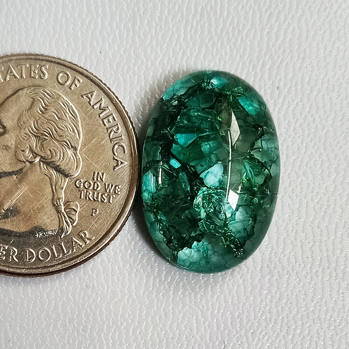 crack crystal cabochon