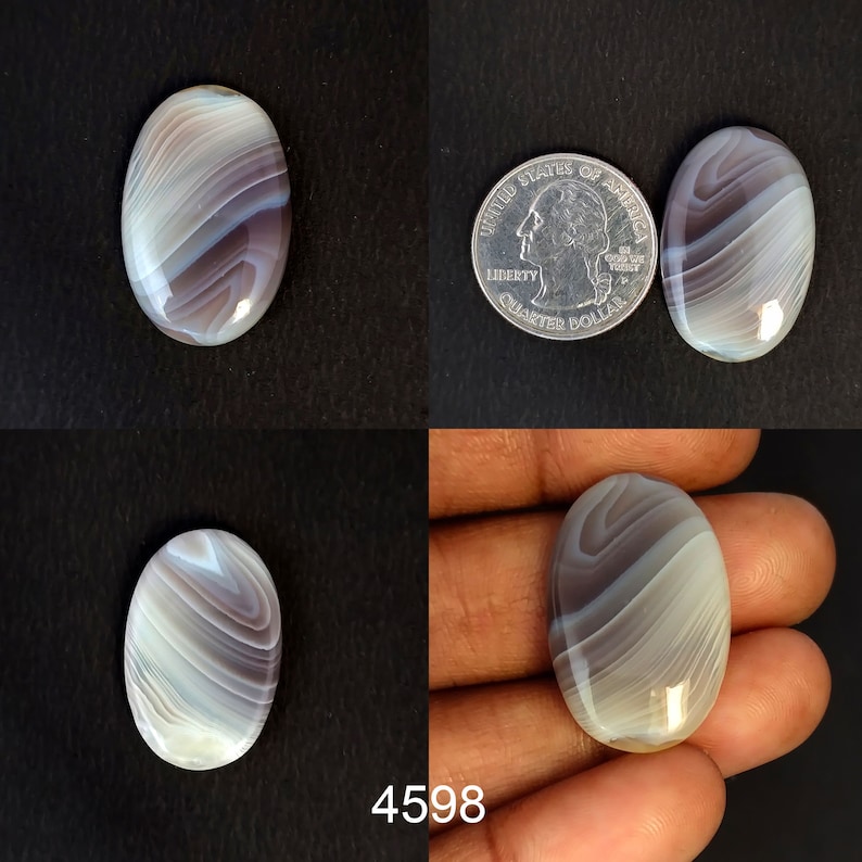 Botswana Agate Stone Banded Agate Healing Crystal for Wire wrap DIY Ring Agate Beads Botswana Agate Cabochon Pendants Jewelry Supply