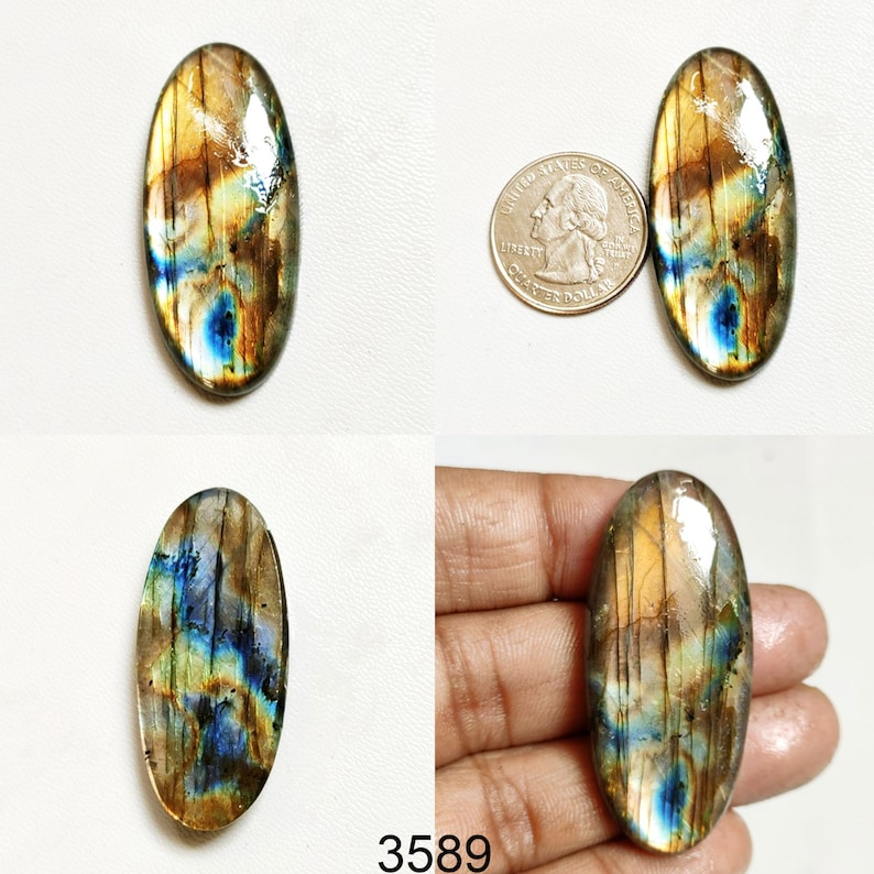 Labradorite Pendant Beads for Wirewrapping Jewelry Cabochons Labradorite Stone AAA Natural Labradorite Crystal Flashy Labradorite Beads