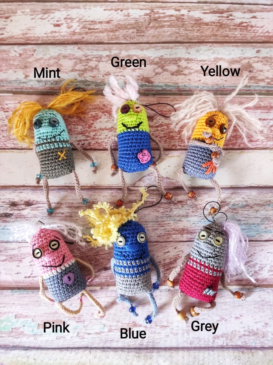 Crochet keychain monsters bag crochet accessories keychain Etsy