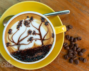 Coffee Latte Art Print, Coffee House Decor