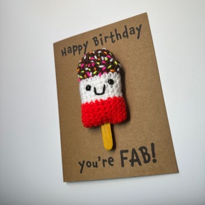 Geburtstagskarte - Häkelkarte - Kraft - Happy Birthday You’re Fab! - Freund Kinder Mädchen Jungen Seine Hers