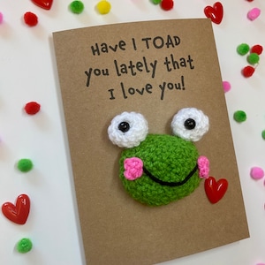 Aniversario - - Tarjeta de crochet - Tarjeta Kraft - Rana - ¿Te he dicho últimamente que te amo? - Novia Novio Pareja Esposa