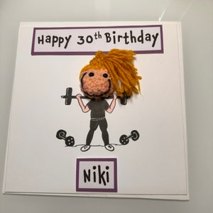Grande carte d'anniversaire - carte illustrée au crochet - carte de visite personnalisée - caricature de dessin animé - enfants enfants garçons filles son ami et elle