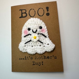 Tarjeta del Día de la Madre - Tarjeta de crochet - Tarjeta Kraft - Tarjeta fantasma - Boo It's Mother's Day - Mejor mamá - Mamá Mamá Abuela Nan - Personalizada