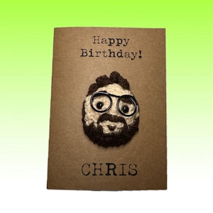 Tarjeta de cumpleaños - Tarjeta de crochet - Tarjeta Kraft - Tarjeta de nombre personalizada - Tarjeta de caricatura personalizada