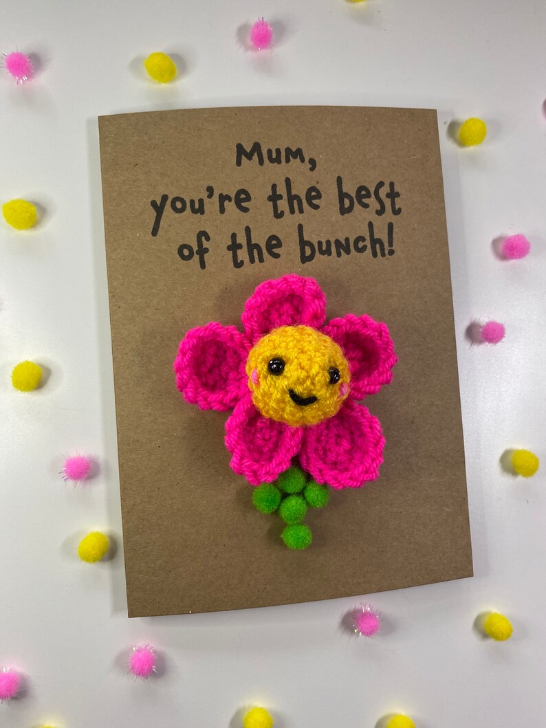 Crochet Flower Mum Birthday Card – Happy Mother's Day - Etsy