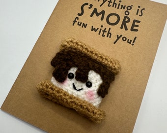 Birthday Thank You Card - Crochet - Kraft - Everything Is S’more Fun With You - S’mores Smores - Best Friend His Hers Girlfriend Boyfriend