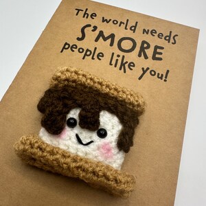 Carte d'anniversaire de remerciement - Crochet - Kraft - The World Needs S'more People Like You - S'mores - Best Friend His Hers Girlfriend Boyfriend