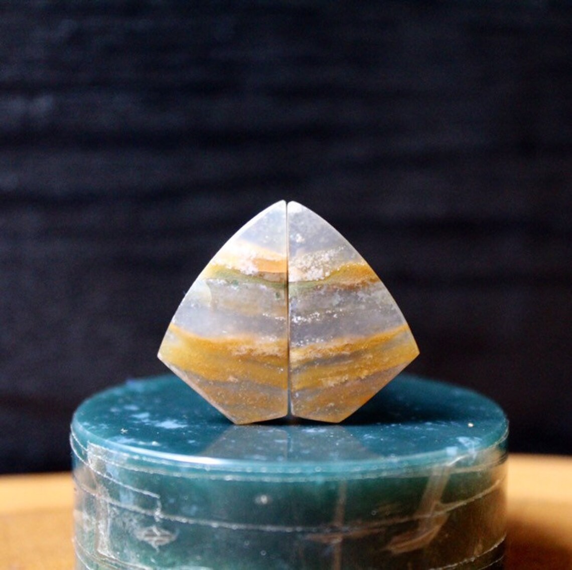 Opalized wood pair Etsy