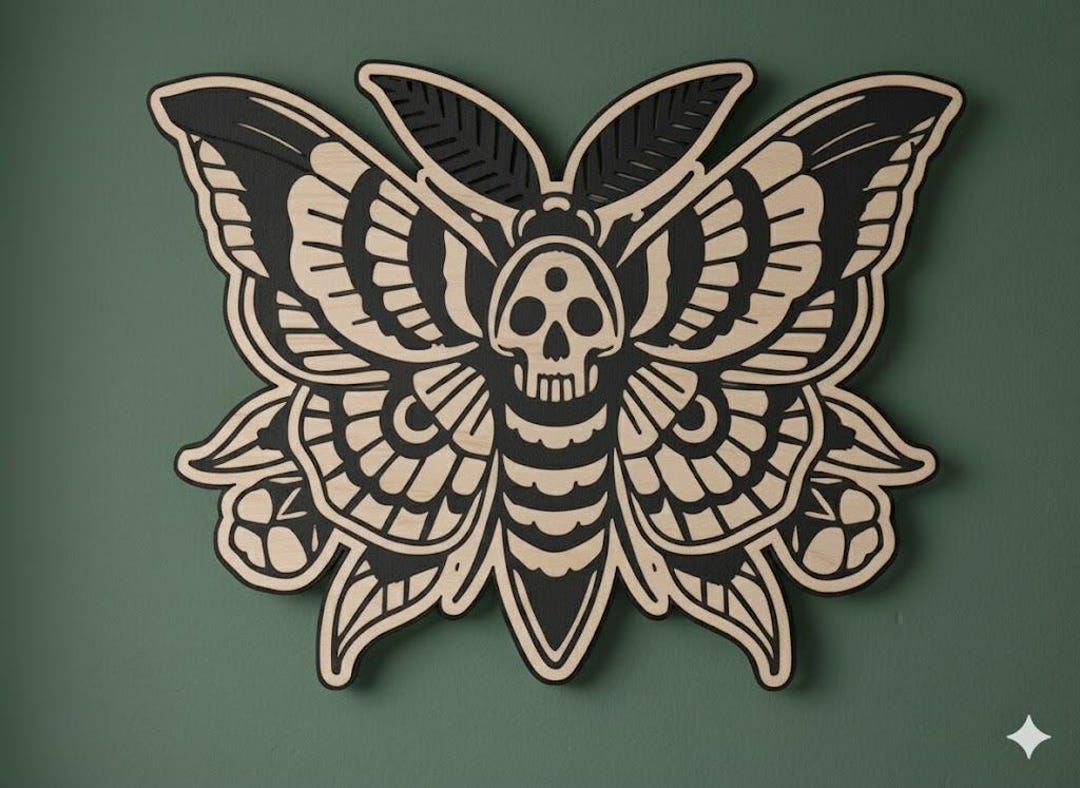 Death Moth Wooden Wall Art - Etsy