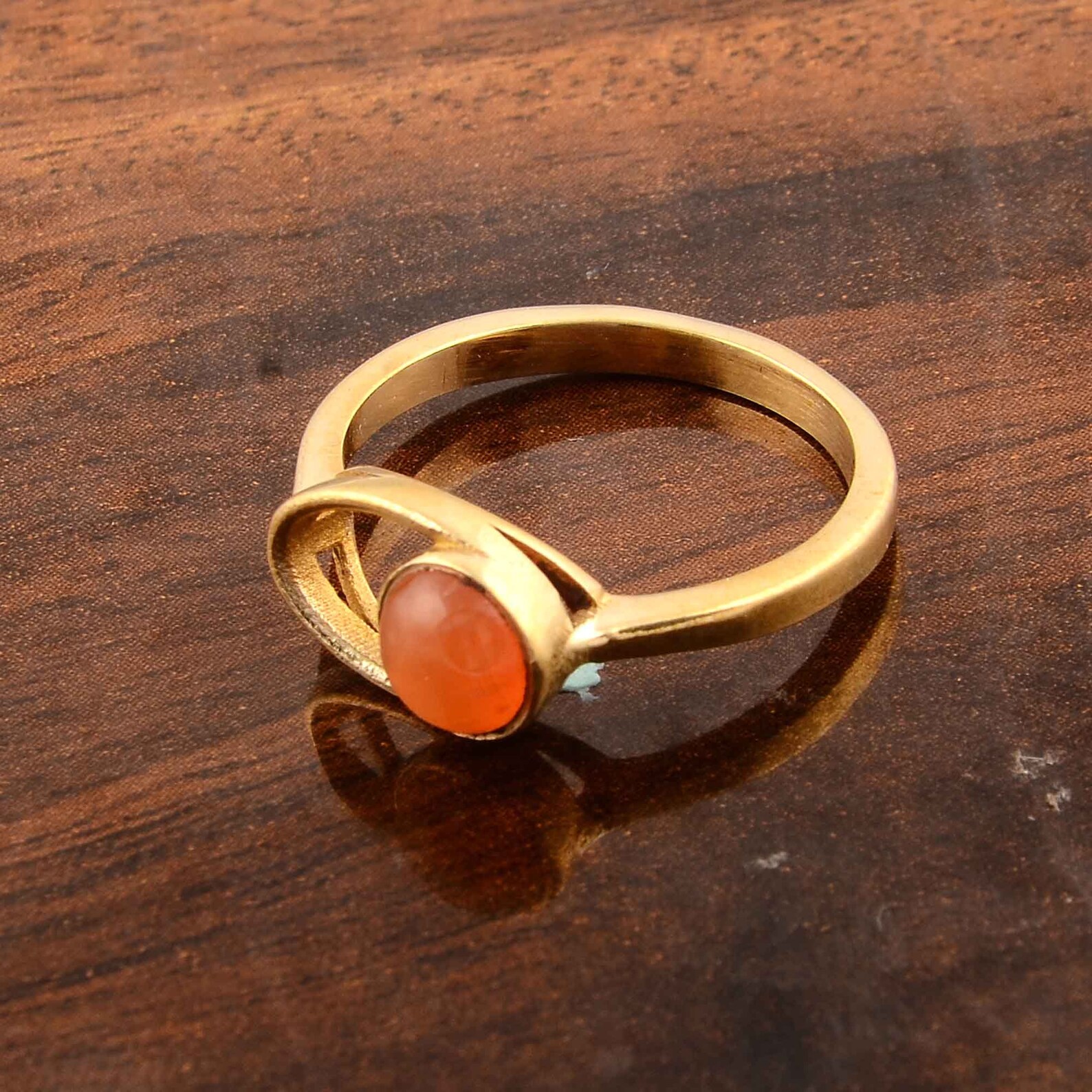 Red coral Stone Ring Gemstone Ring Handmade Ring Women Etsy