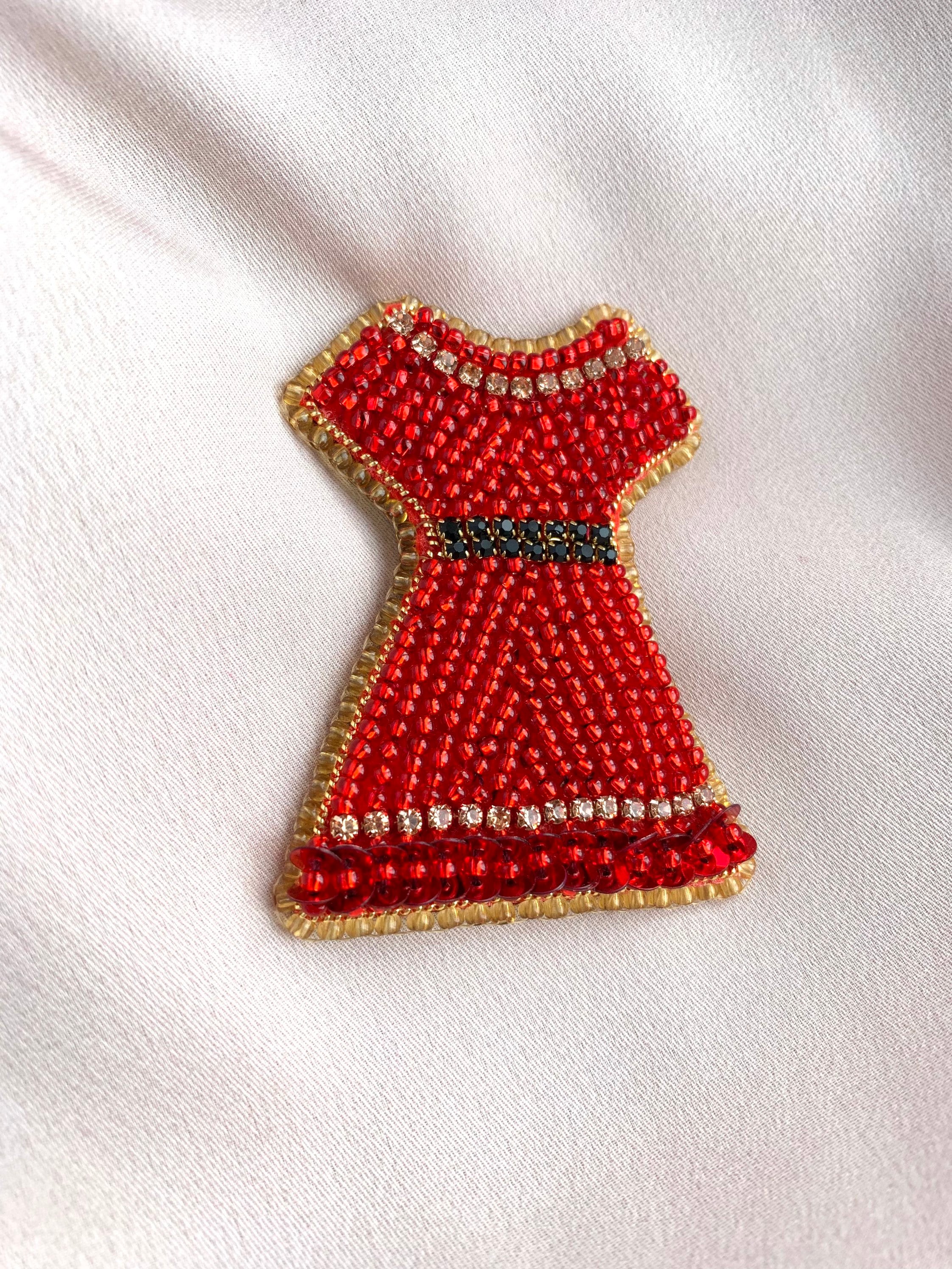 mmiw red dress pin Handmade MMIWG2S red dress pin with sweetgrass and seed beads