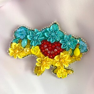 Gestickte Brosche von der Ukraine, Brosche, Kristall, Brosche, Kristall, Brosche, Kristall Pin