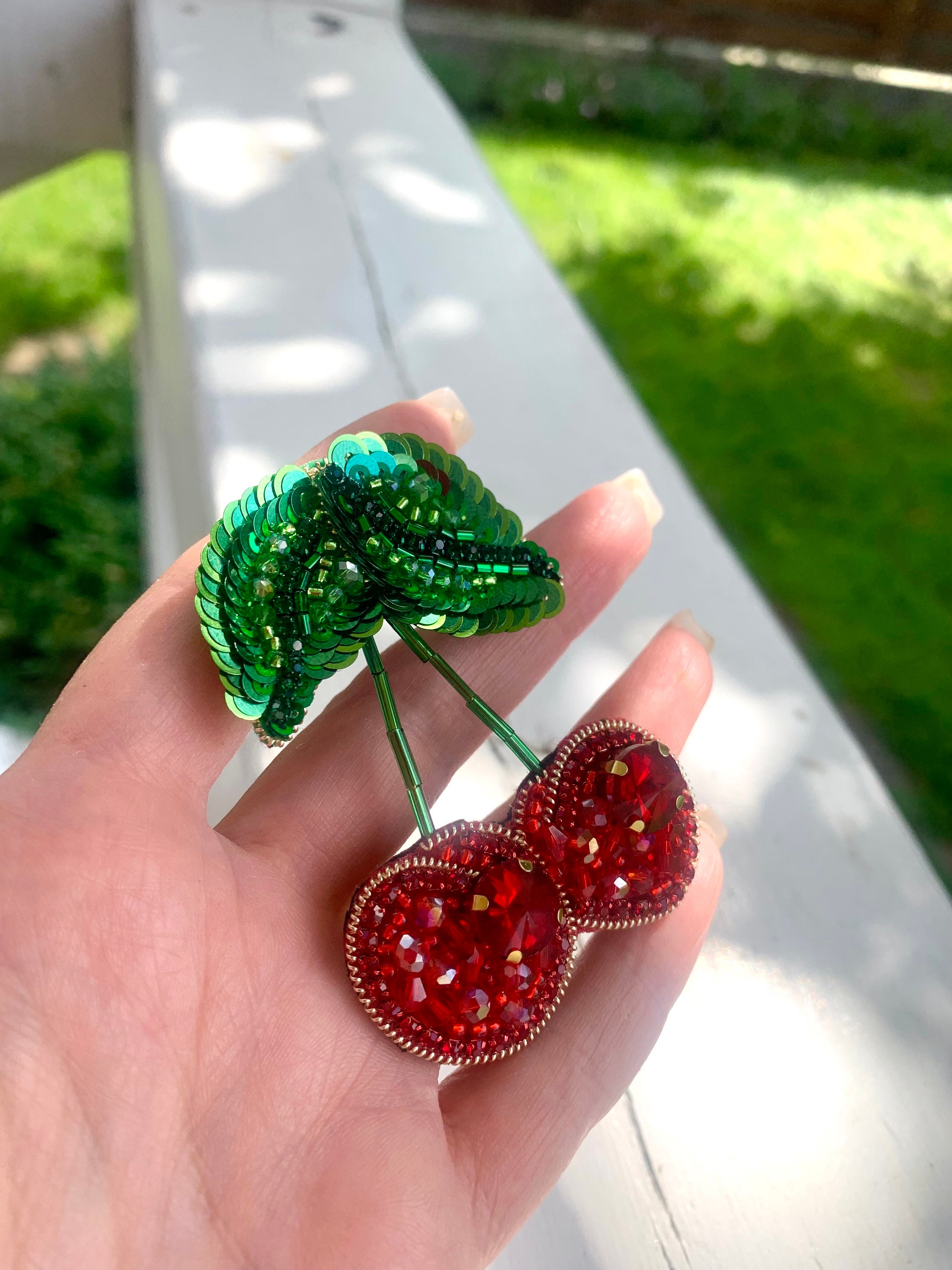 Cherry Red Brooch - Etsy Cherry Red Brooch - Etsy