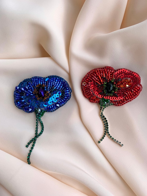 Embroidered Flower Pin