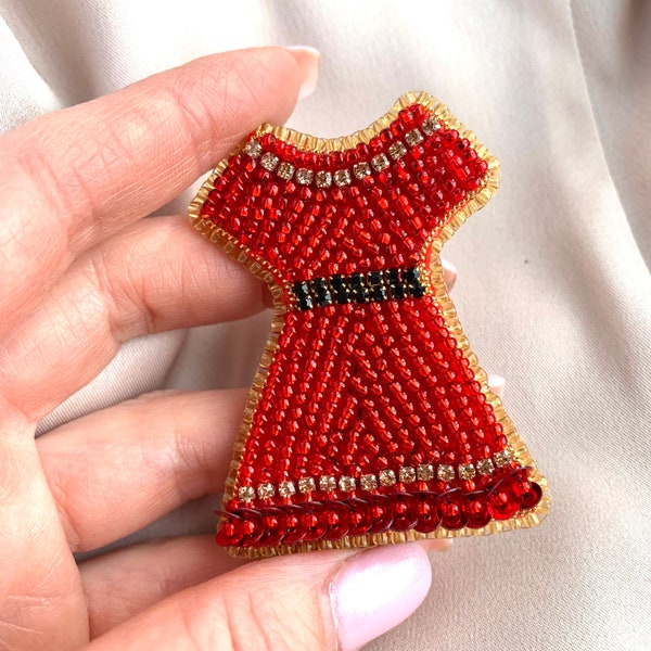 Red dress day, embroidered beaded brooch MMIWG red dress, missing indigenous, Indigenous Women Matter MMIW pin,Best selling items handmade