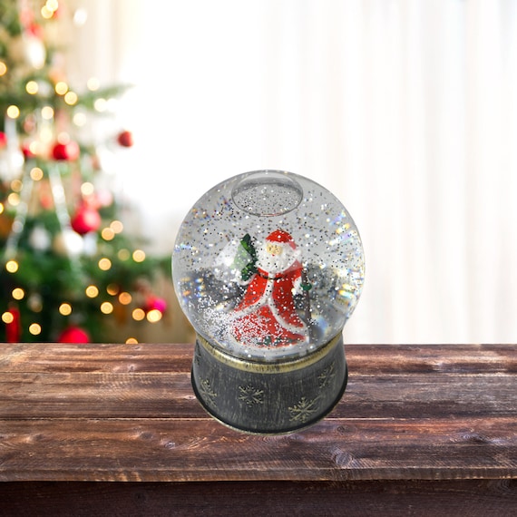 Santa Christmas Snow Globe St Nicks Santa Claus Battery Operated