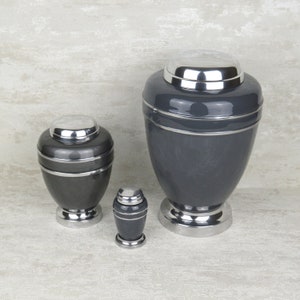 Grey Adult Or Keepsake Urn Ashes Cremation Weighted Urn Funeral Memorial