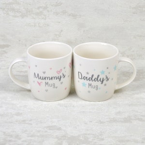 Mummy and Daddy Mugs New Parents Gift Baby Shower Mother's Day Gift New Parents