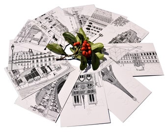 Pack of 12 Original Postcards with 60% discount PARIS Gallery | Art printing | Gift card