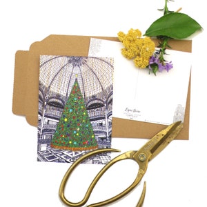 Postal de Navidad Galeries Lafayette dibujo original