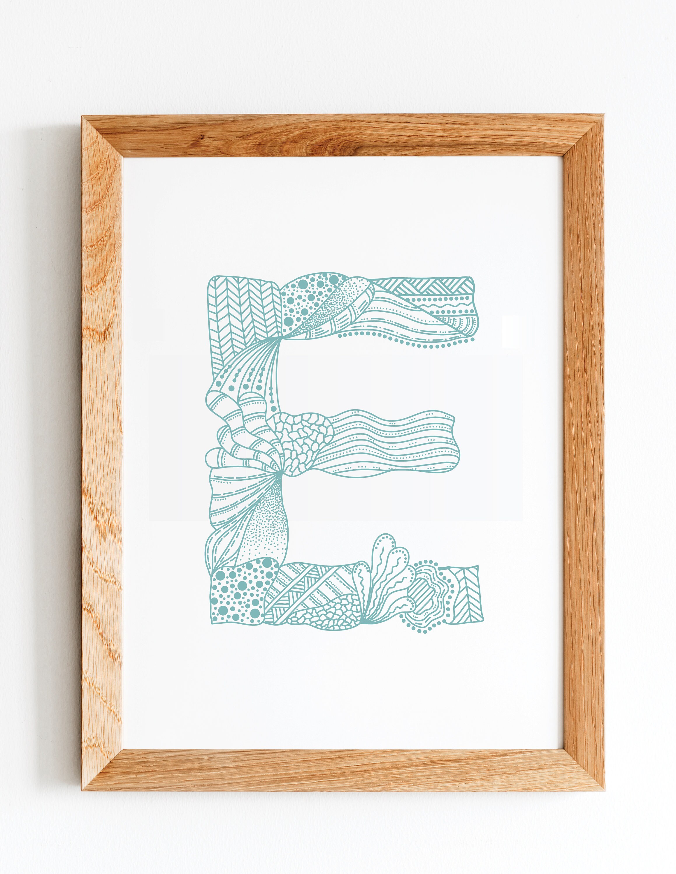 Wall decor Printable Letter E. Handmade Doodle Zentagle Art. Etsy