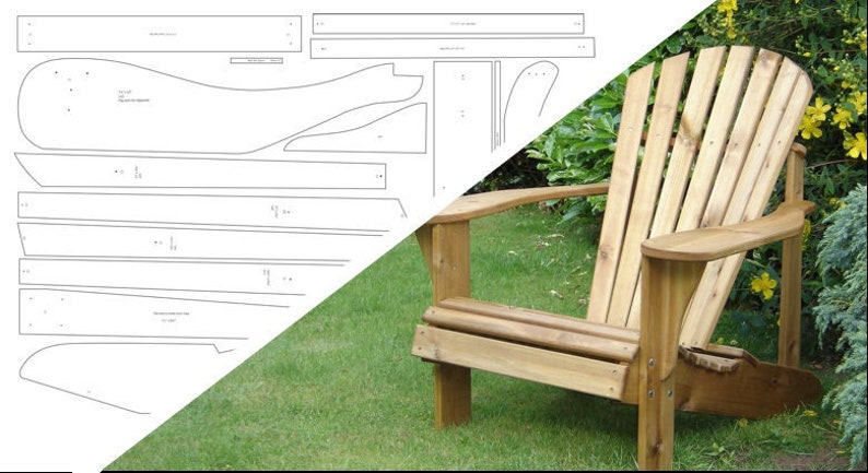 Plan de chaise Adirondack avec repose-pieds - Etsy France