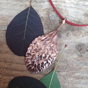 Smoke Bush (Cotinus) Leaf Pendant- Real Leaf Electroformed in Copper