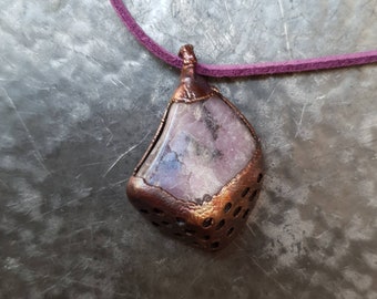 Lepidolite Pendant  - Lepidolite in Electroformed Copper