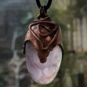 Fluorite Pendant  - Fluorite Electroformed in Copper