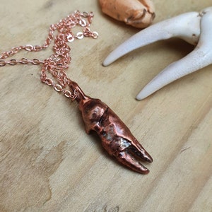 Copper Electroformed Crab Claw Pendant