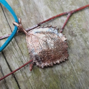 Birch Leaf Pendant  - Real Leaf Electroformed in Copper