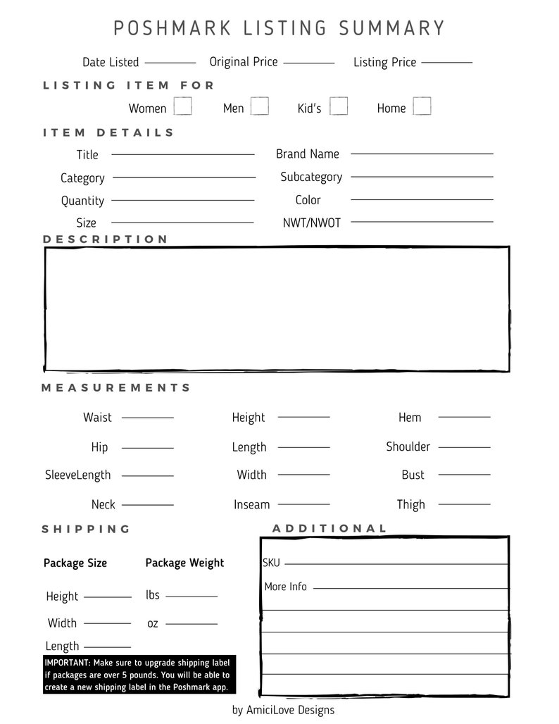 Poshmark Description Template Poshmark Description Template