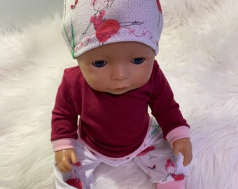 Puppenkleidung 5-t Jackenkombi rot für 36 cm Re born Baby Puppe selbstgenäht NEU Puppenkleidung 5-t Jackenkombi rot für 36 cm Re born Baby Puppe selbstgenäht NEU