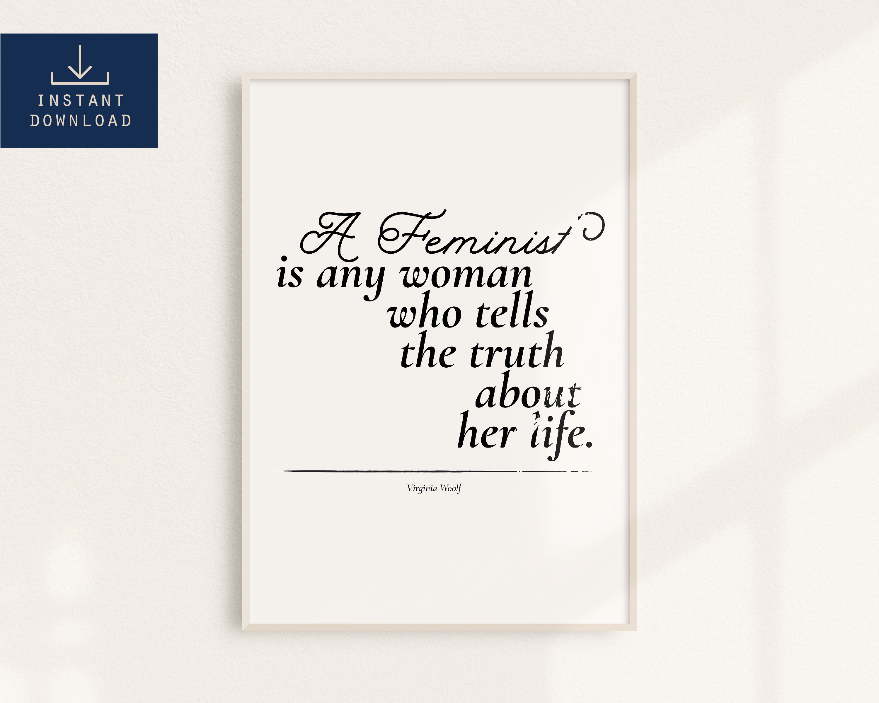 Printable Wall Art A Feminist Virginia Woolf Book Quote Etsy