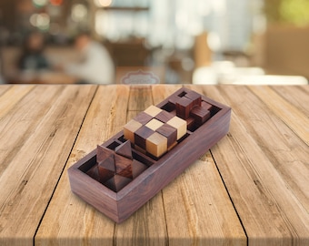 Handgemachte hölzerne 3-in-One-Puzzle-Spiele-Set 3D-Puzzles IQ Denksport- und Mind-Challenge-Spiel für Jugendliche und Erwachsene bestes Weihnachtsgeschenk
