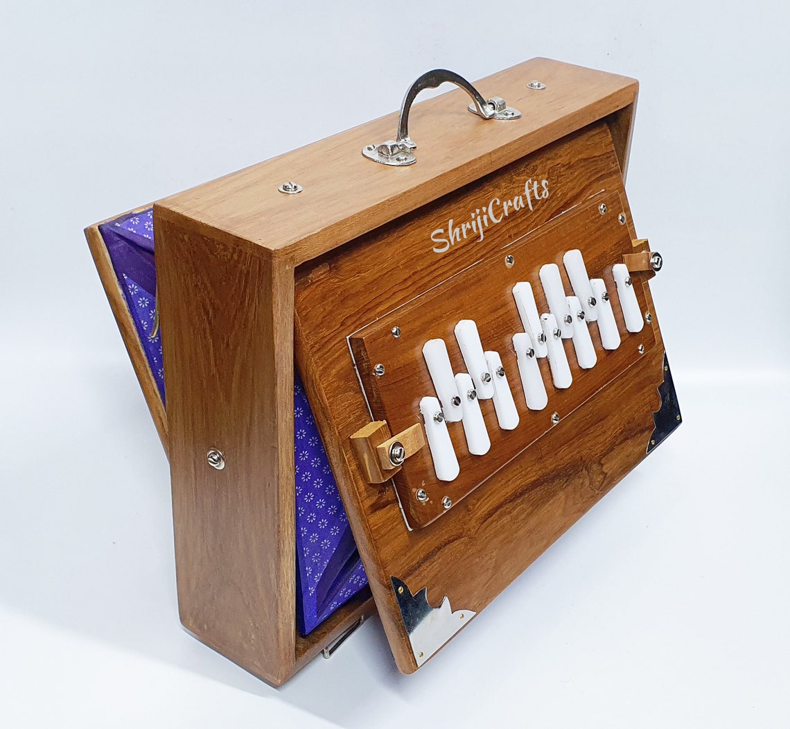 Shruti Box Pure Teak wood Sur Peti With form Bag Natural Etsy