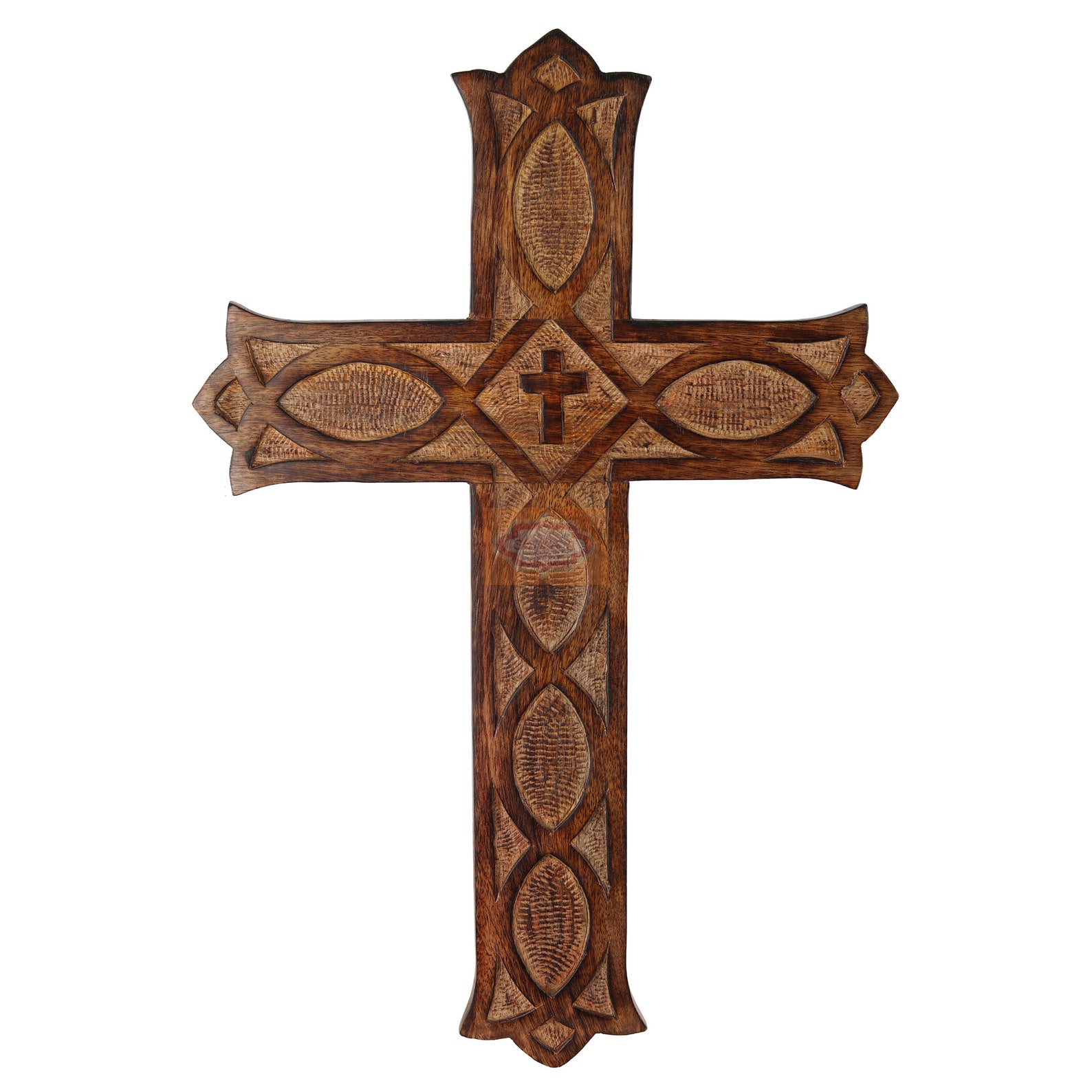Wooden Wall Hanging Cross Antique Design Rustic Look Etsy