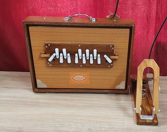 Shruti Box Large Teak-Holz und Sunmica mit "Kupferzunge" 440Hertz und 432Hertz Sur Pete Mit Tasche und mit / ohne Musikinstrument PEDAL