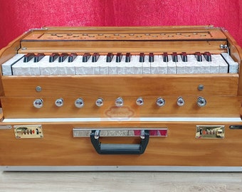 Harmonium Musicals Wooden Portable Folding 3.5 Octave 9 Stopper with Coupler and Mini Harmonium 4 Stopper - 2 Main - 2 Drone - 2.5 Octaves