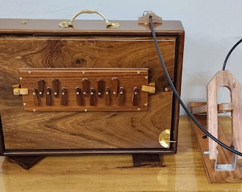 Shriji Premium Pure Teak Wood Shruti Box with wooden keys C3 to C4 tuned 440Hz and 432Hz Sur Pete 16x12x3 Inch with Bag and with & w/o Pedal