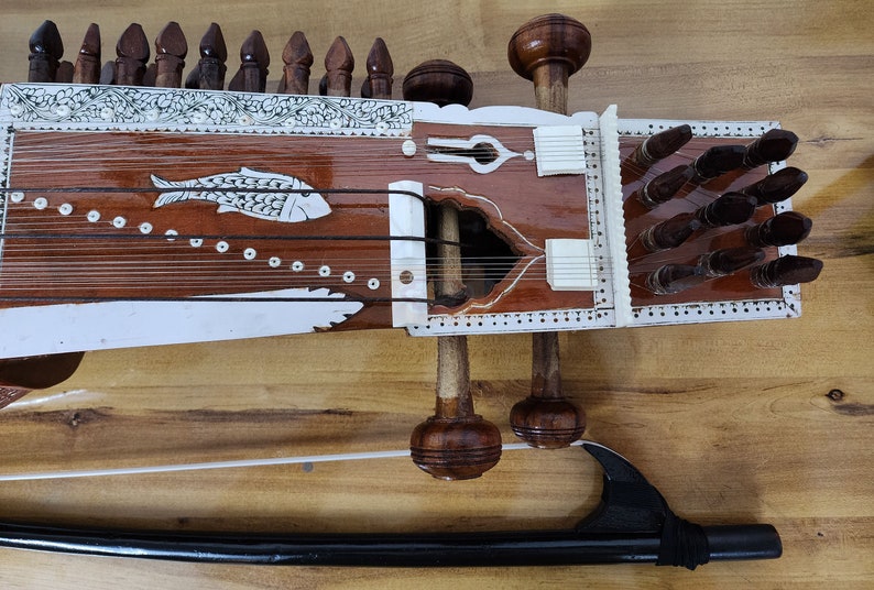 Professional Hand-carved Indian Sarangi String Instrument With Bow and ...