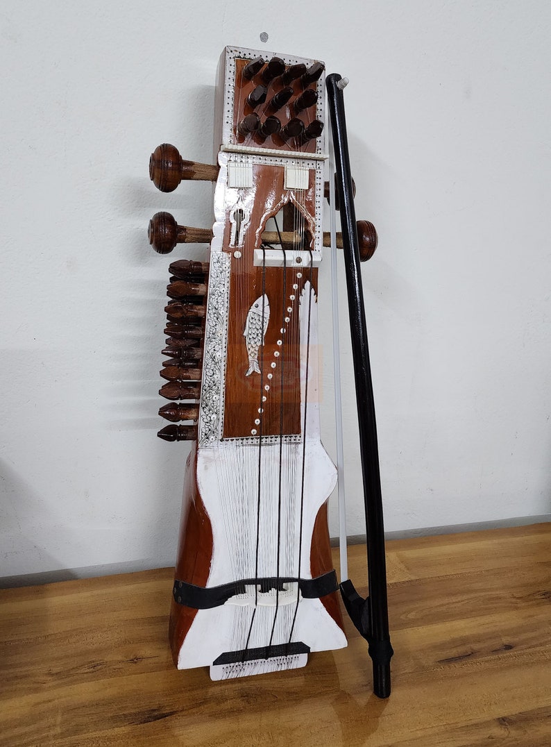 Professional Hand-carved Indian Sarangi String Instrument With Bow and ...