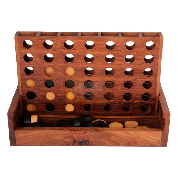 Shriji Crafts Wooden 4 Connect in a Row Games Connect Four - Etsy UK